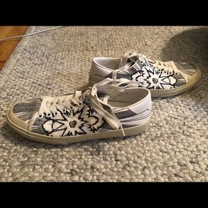 Saint Laurent Court Pow Embroidered Sneakers EU6.5